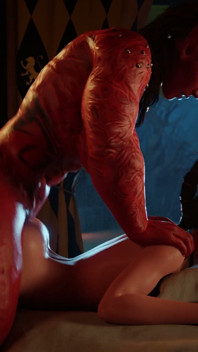 Shadowheart prend la bite de Karlach la futanari dans son gros cul - animation porno BG3