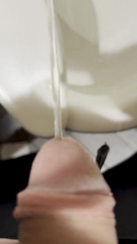 White Guy Pees in Public Toilet