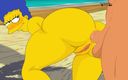 DsAnimation: Marge ha spompinato un bodybuilder su una spiaggia nudista! Nuova...