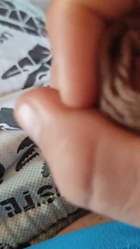 Boy Masturbates Phimosis and Close up of Pre Cum.