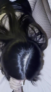 Bad Bunny in Fishnet Waiting and Begging for Period Creampie