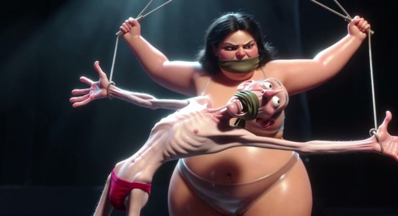 YOUR BEST FANTASY: Old Man Tied up - Humiliated by Fat SSBBW with Whip