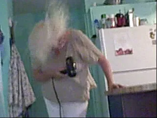 BBW nurse Vicki adventures with friends: Granny blows her hair