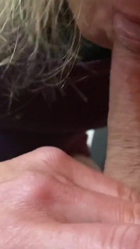 Homemade blowjob on the sofa at home