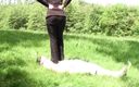 Femdom Austria: Outdoor trampling punishment with muddy shoes