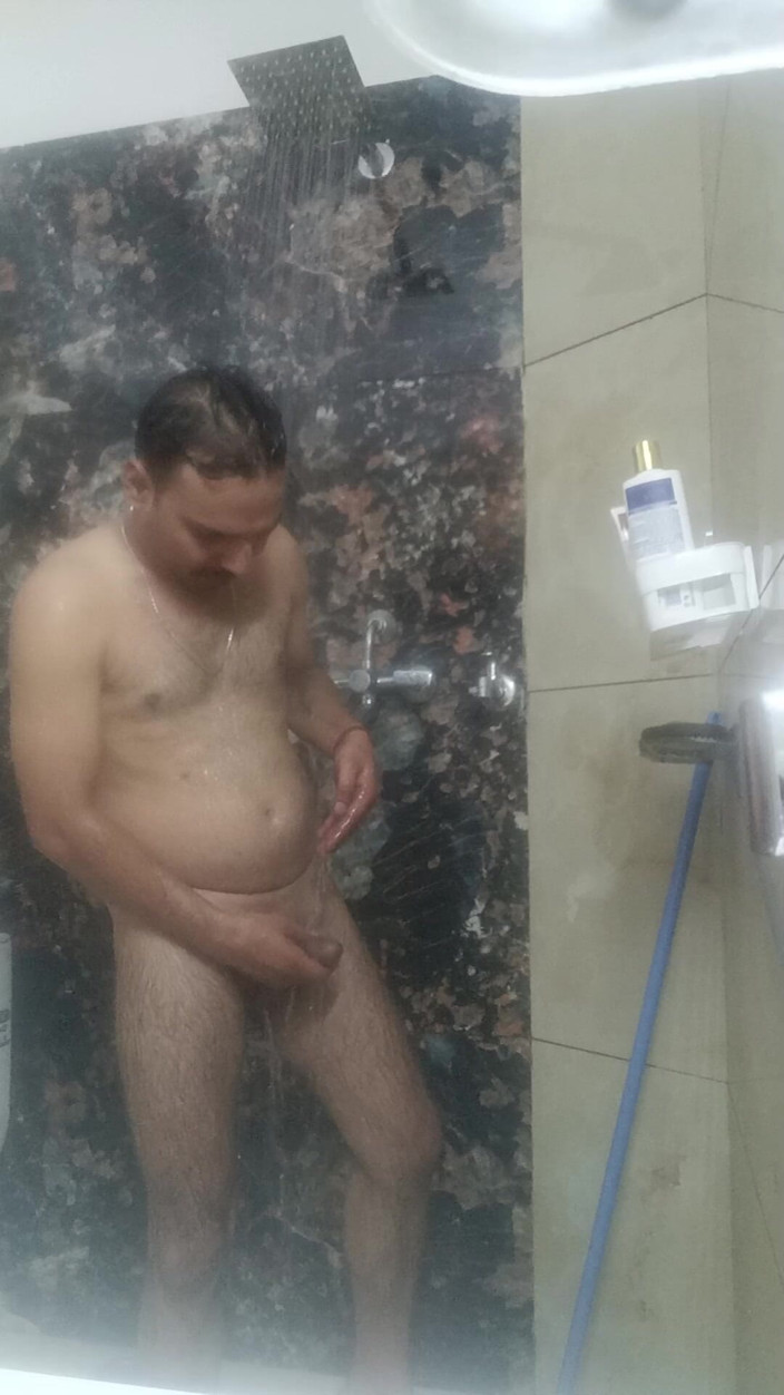 Rajasthani-old-lover: Indian Desi Man Enjoy Shower and Masterbation Show