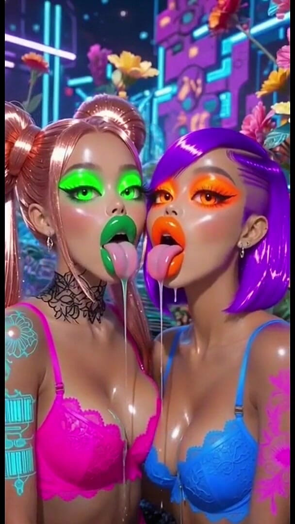 Hot girl dancing: Legrační lesbičky jazyk a líbání fetiš, ai animace