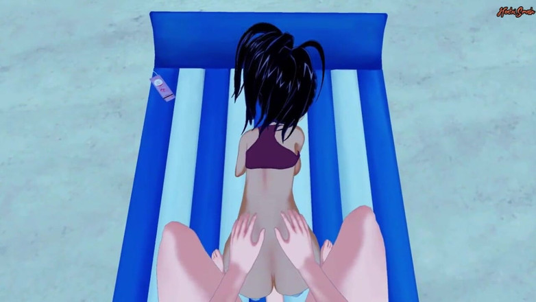 Hentai Smash: Kale wird am strand von deinem POV, tittenfick und missionars-creampie...