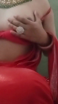 Indian Gay Bottom Crossdresser Gaurisissy Pressing and Playing with Her Big Boobs