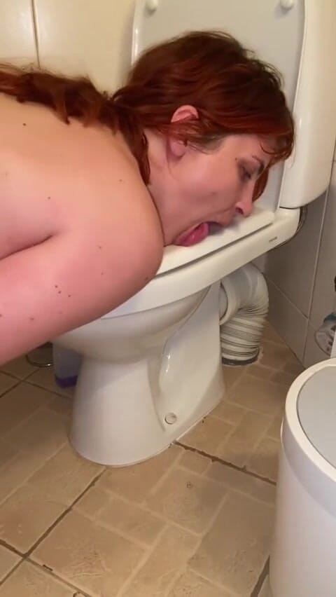 Elena917: Pissing and cleaning the toilet with my tongue