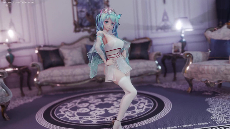 MikuMotion: Hatsune (g)i-dle - Queencard Queen Erotische Uniform Striptease Kolossale Brüste zittern