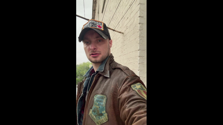 KinkySirius: Kinkysirius Enjoy Rain Shower in Brown Vintage Leather Bomber and...
