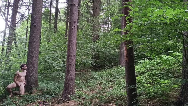 kickerscooter: Forest Risk: Jerking off a Dick Under a Busy Road
