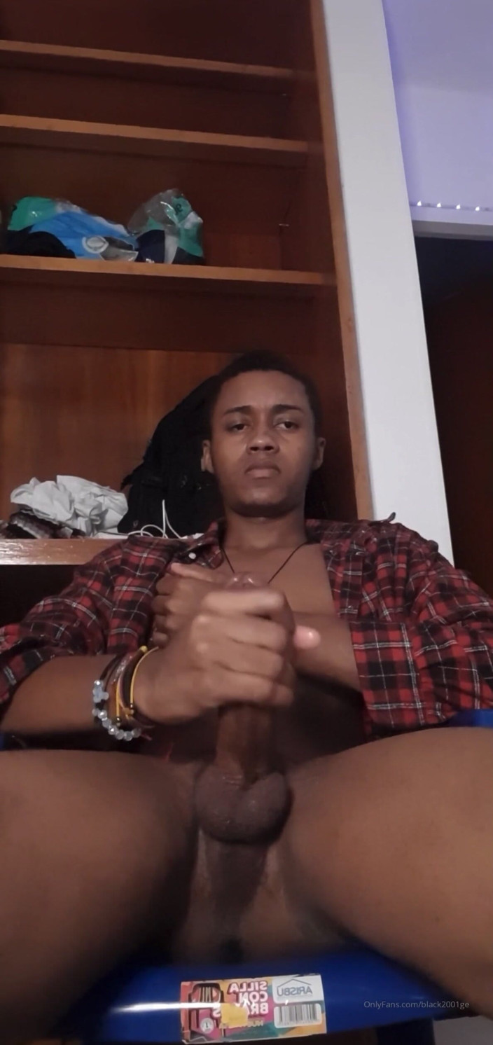 Black-2001: Horny BBC Guy Stroking Until Explosive Load in His Room -...