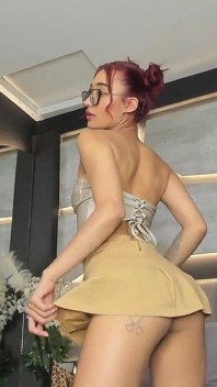 Slim Girl with Colored Hair Masturbates and Wants to Be Controlled