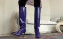 Lady Victoria Valente: Ballbusting POV Training Purple Patent Boots