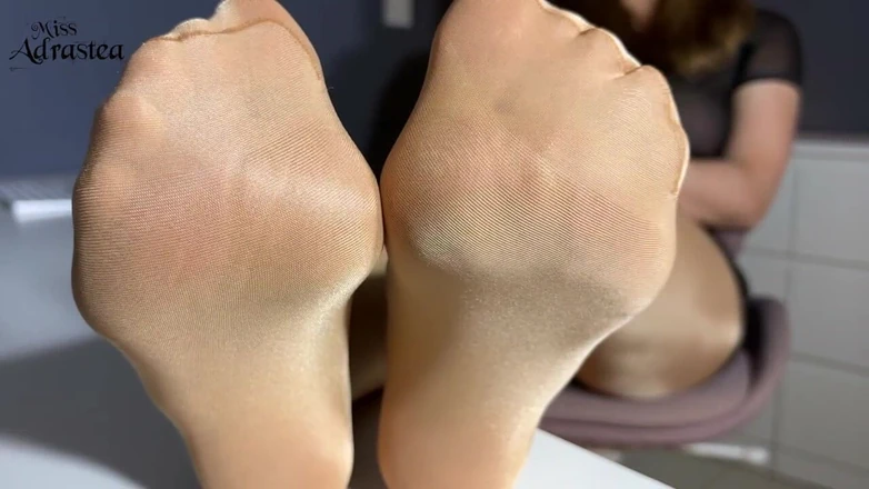 Miss Adrastea: You Will Be My Nylon Feet Slave!