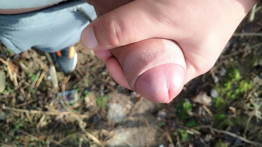 Gentle Slow Jerk off Close up Uncut Cock Outdoor - Close up Cum (Idmir Sugary)