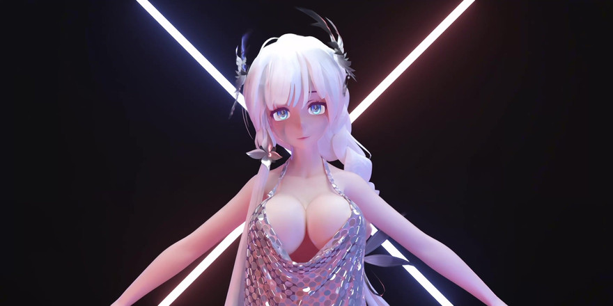 MikuMotion: Phut Honsexy kleid; Schwarze strümpfe; Weiße strümpfe; Dicke titten wackeln;...