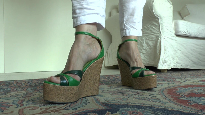 Lady Victoria Valente: Wedge-heel Sandal Fashion Show for You! Cum in Your Pants!...