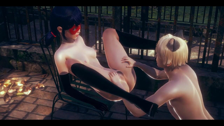 HentaiTubes: Ladybug Hentai 3D - Cunnilingus e scopata attraverso il muro da Cat...