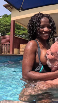 He Suddenly Pulls My Bathing Suit to the Side and Fucks Me in the Pool