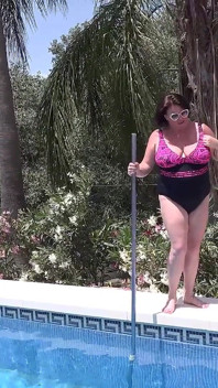Auntjudys - Busty Redhead MILF Jojo Robinson Goes Skinny Dipping in the Pool