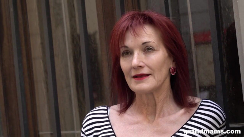 Grandmams: Skinny Redhead Mature Picks up Boy and Licks His Big...