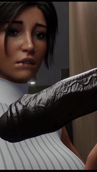 Juego de Croft Adventures Parodia de Juego Hentai Ep.5 ¡Lara encuentra un gloryhole con una gran polla negra!