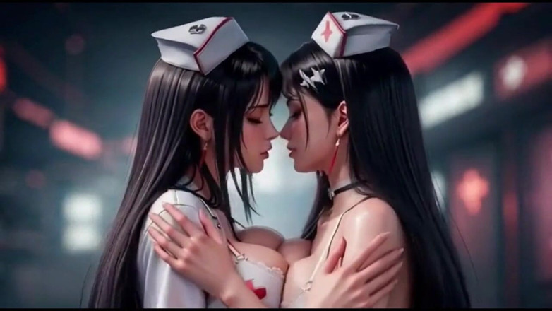 Hot girl dancing: Kiss video, donne infermiere carine che si baciano insieme