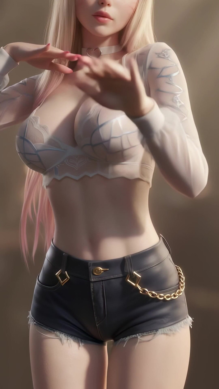 3D-Hentai Games: Ahri's verleidelijke dans Laysha - chocoladeroom