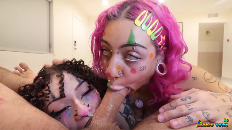 Nasty Sluts Studios: Clown Town, épisode 2 : bouffage de cul, éjaculation de salopes clownes