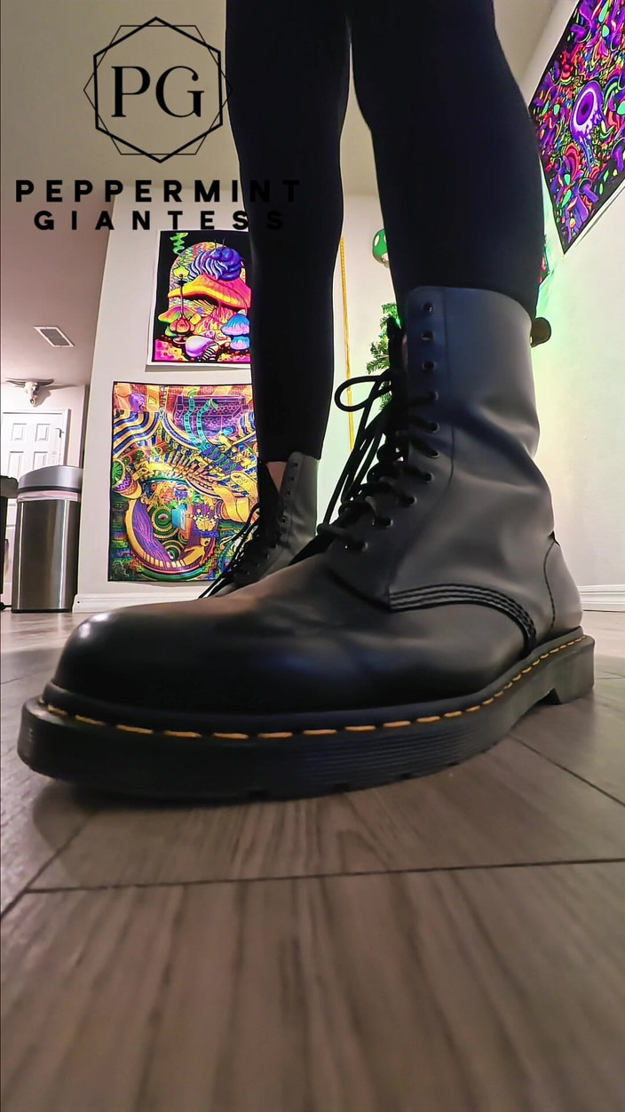 Peppermint Giantess: 6'7 Giantess in Doc Martens Stomping Hard Vicious Slow-mo Stomps