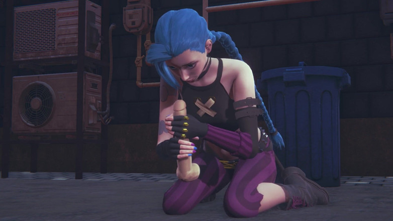 Waifu club 3D: Jinx adore se masturber les grosses bites