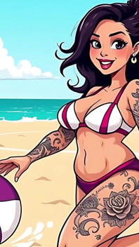 Seksowne tatuaże bikini babes