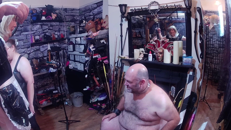Aaexperinces trans: Bölüm 5:- Domina Satana Galler'e gitmeden önce booboo ve hizmetçi Jayne'i zindana...