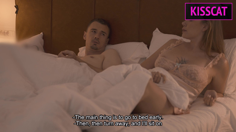 KissCat: Step Mom Stuck with Step Son in One Bed in...