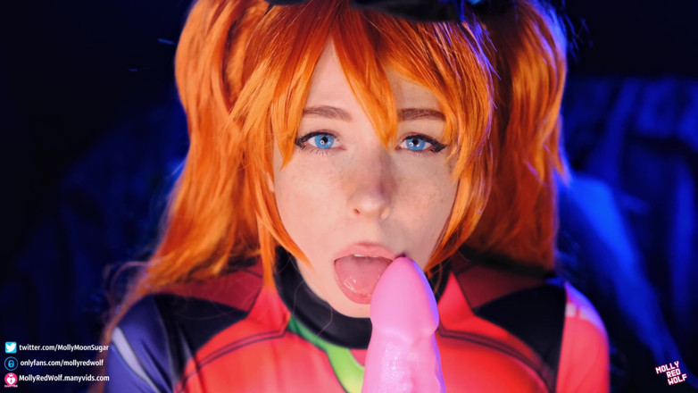 MollyRedWolf: Asuka Langley 4K! Penetrare dublă și jucării mari