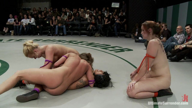 Ultimate surrender by Kink: Rd2 Girls Helpless in Wrestling Holds, Getting Double Teamed. Finger...