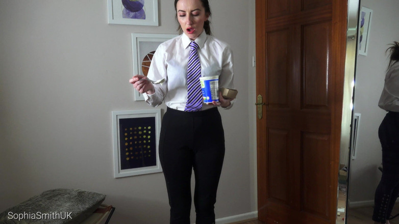 SophiaSmithUK: Messy waitress walks in food