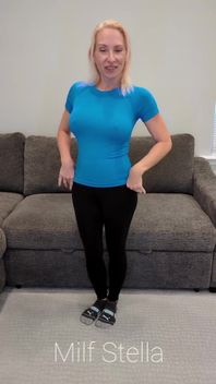 Blue Compression Shirt with Black Yoga Pants