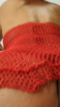 Dikke kont webcam schuddend in nylons en zwart slipje