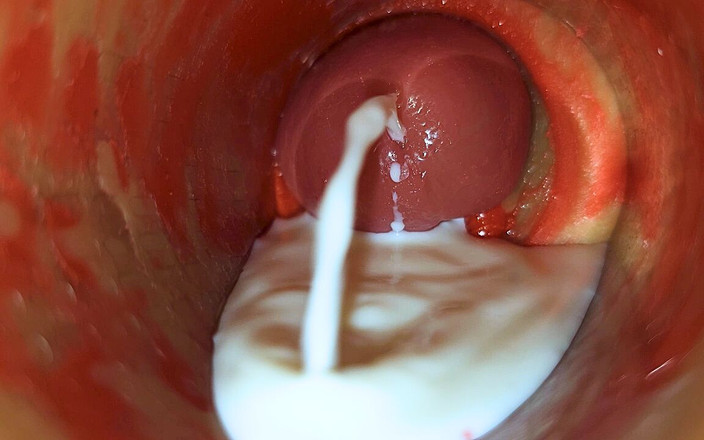 Creme sperm: Cameră în interiorul pizdei profunde surprinde ejacularea uriașă a spermei Asmr