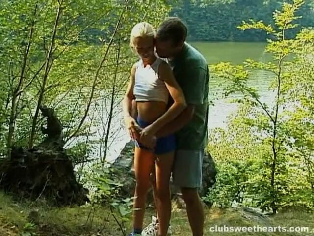 SkinnySweetHearts: Debbie Gets Fucked at the Side of the River