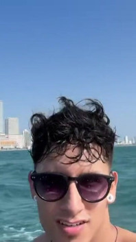 Tourist Exhibits Himself in a Jet Ski in the Sea on the Beaches of Cartagena