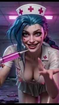 Jinx Nude oleada compilação diferentes roupas e poses Arcane Hentai