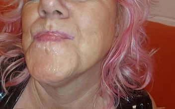 BBW German Granny Drinks Fresh Cum!