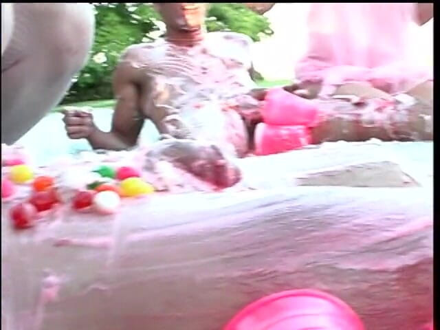 Fetish Media: Studs on the lawn getting dicks covered in food