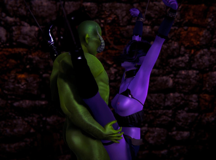 Waifu club 3D: Bound elf gets fucked by a big cock