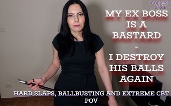 My Ex Boss Is a Bastard I Destroy His Balls Again Hard Slaps Ballbusting and Extreme CBT POV